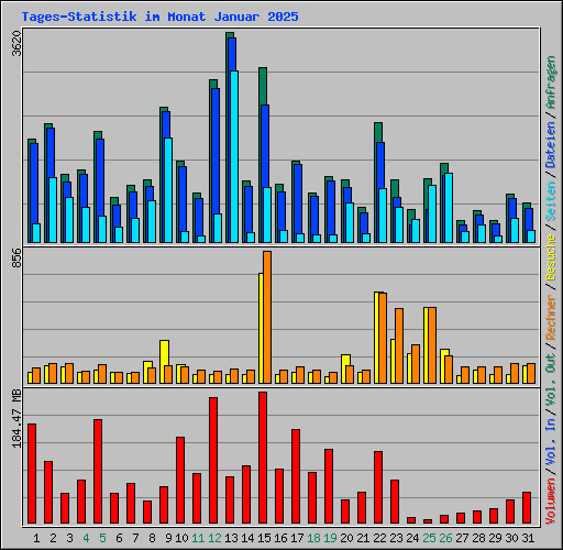 Tages-Statistik im Monat Januar 2025