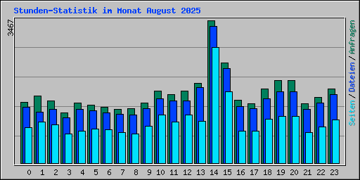 Stunden-Statistik im Monat August 2025