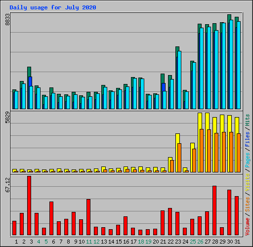Daily usage for July 2020