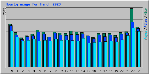 Hourly usage for March 2023